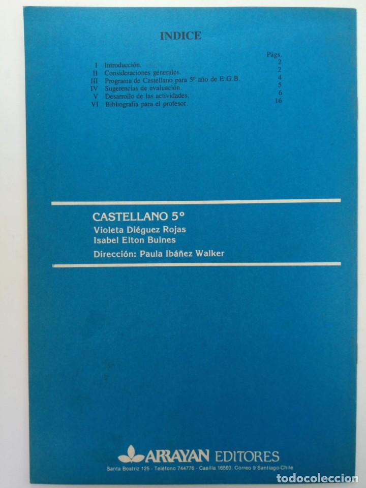 Libros de segunda mano: CASTELLANO 5 - VIOLETA DI&Eacute;GUEZ B. - GU&Iacute;A DEL PROFESOR - ARRAYAN - Foto 2