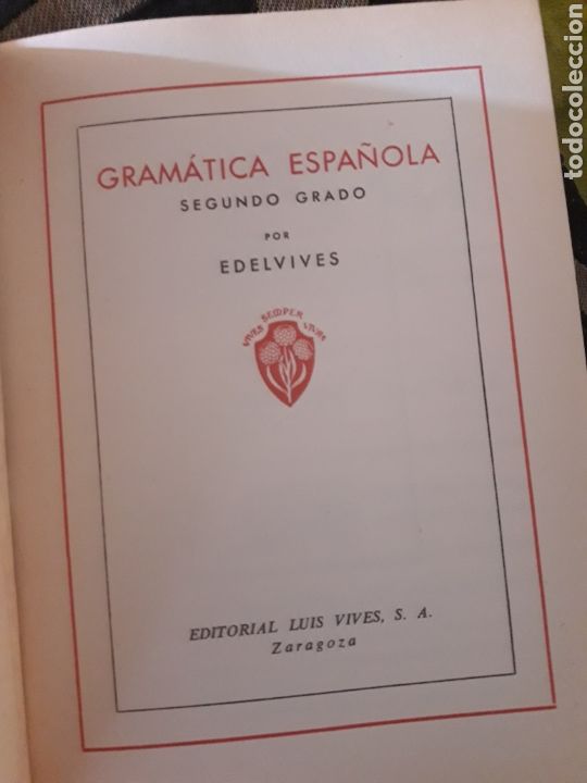 Libros de segunda mano: Gram&aacute;tica segundo grado, Editorial Luis Vives de 1947 - Foto 3