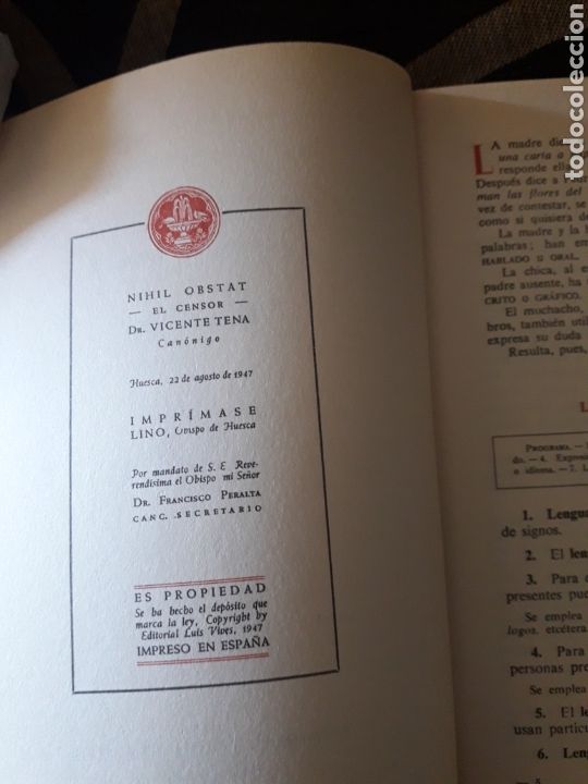 Libros de segunda mano: Gram&aacute;tica segundo grado, Editorial Luis Vives de 1947 - Foto 4