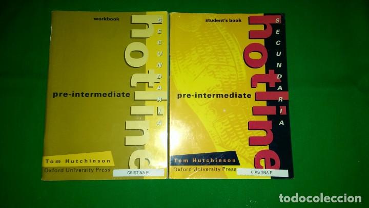 Libros de segunda mano: LIBROS INGL&Eacute;S &laquo;HOTLINE PRE-INTERMEDIATE&raquo;. EL DE EJERCICIOS MANUSCRITO. - Foto 1