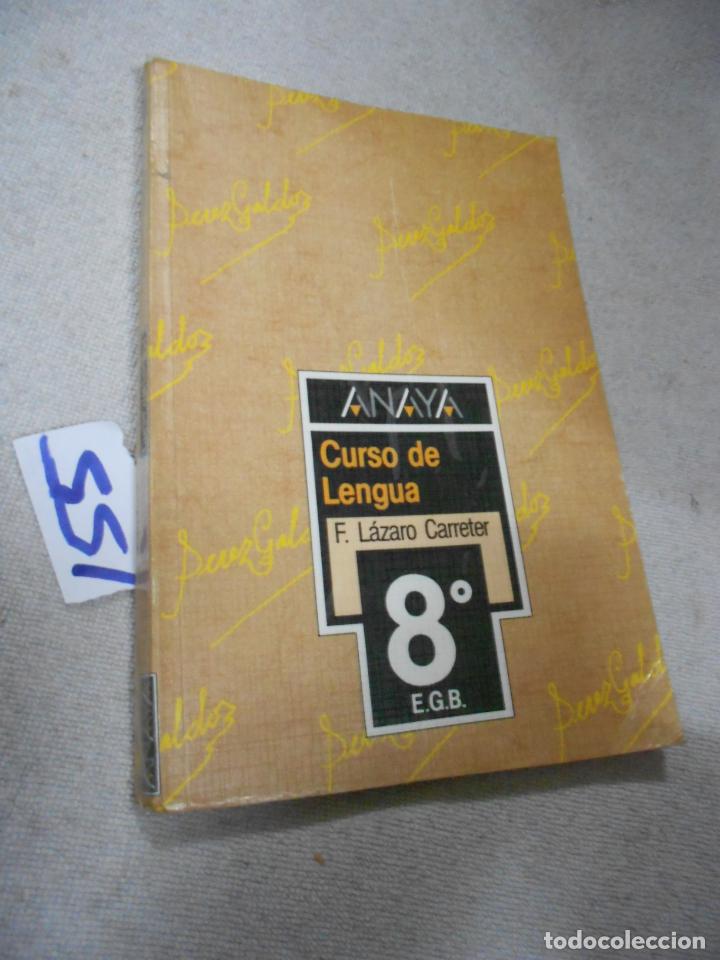 Libros de segunda mano: ANTIGUO LIBRO DE TEXTO - CURSO DE LENGUA 8&ordm; EGB - Foto 1
