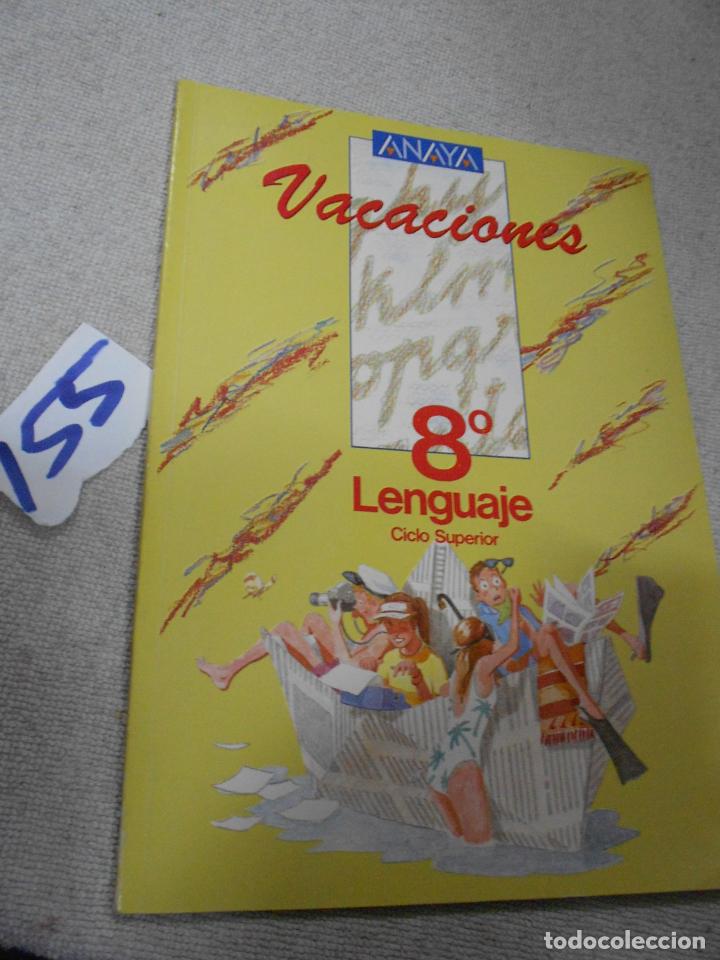 Libros de segunda mano: ANTIGUO LIBRO DE TEXTO - LENGUAJE 8&ordm; - VACACIONES - Foto 1