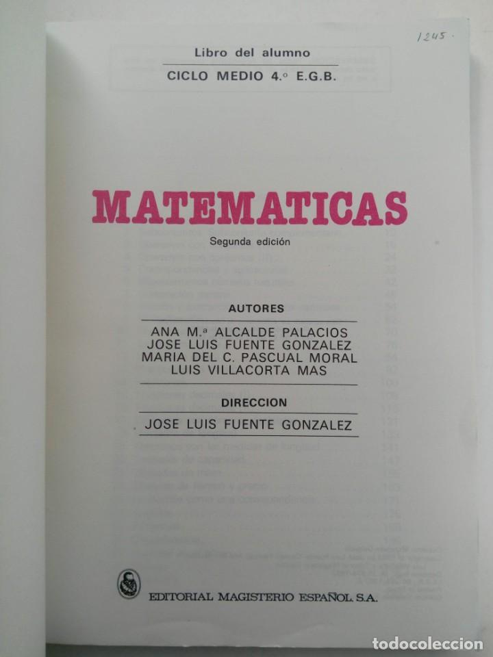 Libros de segunda mano: MATEM&Aacute;TICAS 4&ordm; EGB - EDITORIAL MAGISTERIO ESPA&Ntilde;OL (SIN USAR) - Foto 2