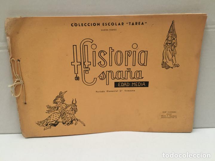 Libros de segunda mano: CUADERNO DE ESCUELA HISTORIA DE ESPA&Ntilde;A Edad Media A&Ntilde;OS 50