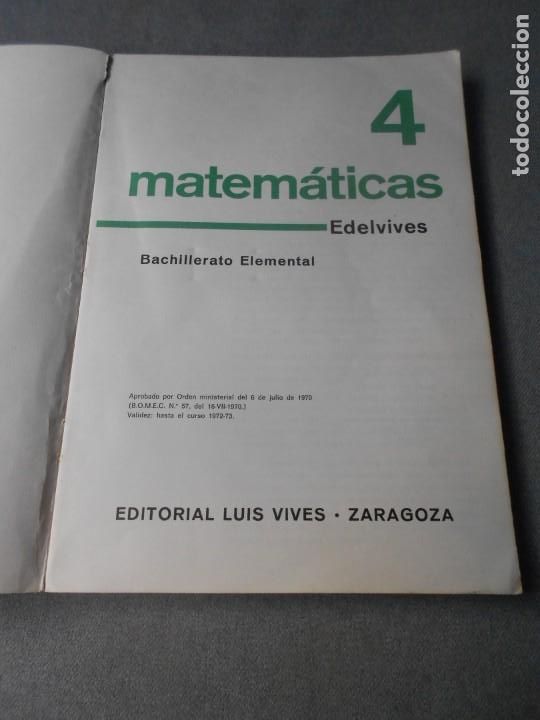 Libros de segunda mano: MATEMATICAS 4&ordm; CURSO. - Foto 3