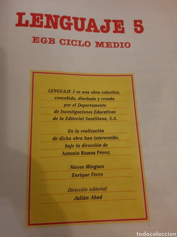 Libros de segunda mano: 1988 LENGUAJE 5 EGB SANTILLANA - Foto 3