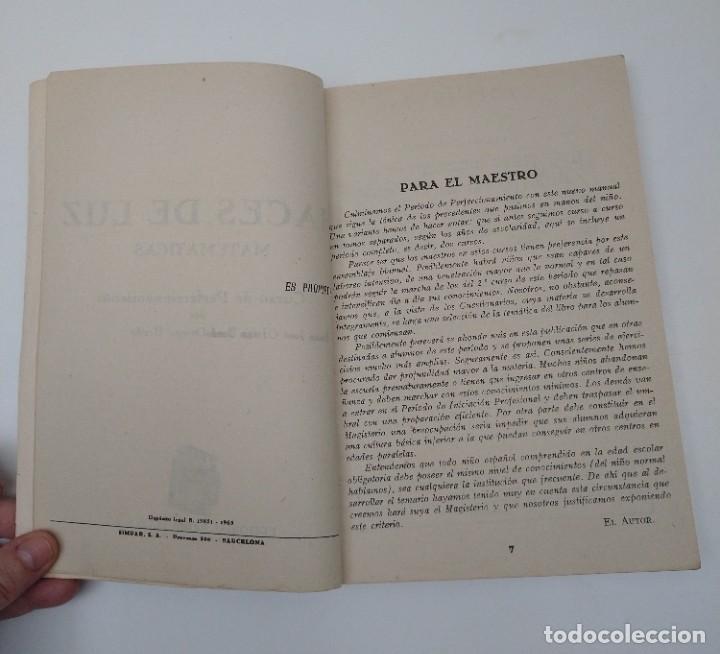 Libros de segunda mano: Libro de texto HACES DE LUZ MATEM&Aacute;TICAS N&ordm; 6, Ed. Prima Luce, 1963 - Foto 3