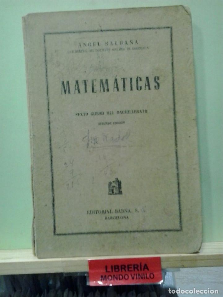 Libros de segunda mano: LMV - Matem&aacute;ticas. A. Salda&ntilde;a - Foto 1