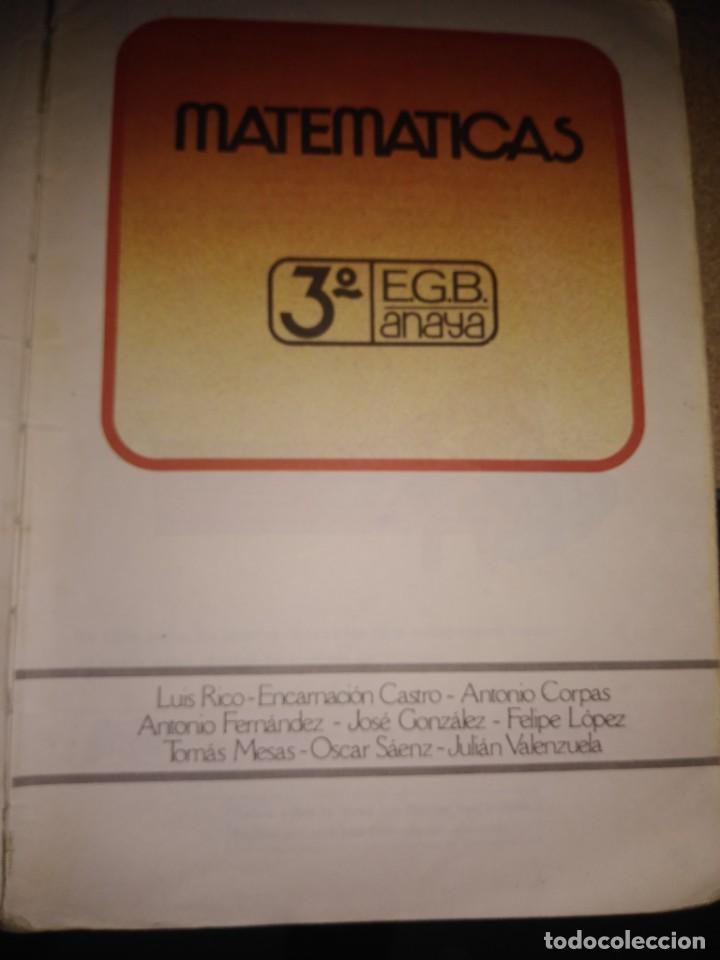 Libros de segunda mano: MATEM&Aacute;TICAS. 3&ordm; EGB. ANAYA. 1982 - Foto 3