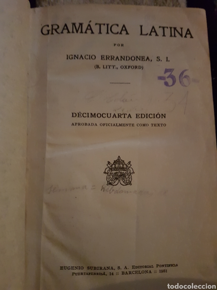 Libros de segunda mano: Gram&aacute;tica latina 1951 - Foto 2