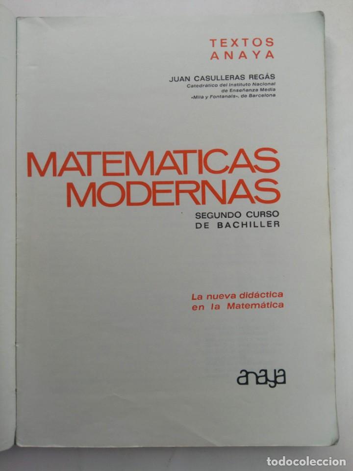 Libros de segunda mano: MATEM&Aacute;TICAS 2&ordm; - JUAN CASULLERAS REGAS - ANAYA - Foto 2