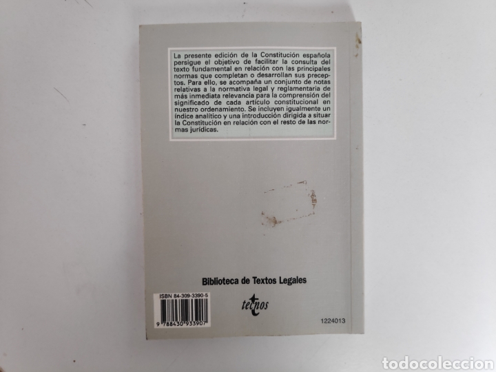 Libros de segunda mano: Libro. Constitucion Esoa&ntilde;ola. Tecnos - Foto 2