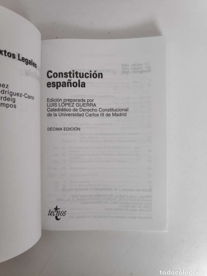 Libros de segunda mano: Libro. Constitucion Esoa&ntilde;ola. Tecnos - Foto 3