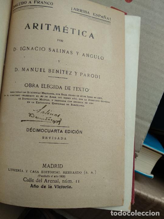 Libros de segunda mano: ARITMETICA ( SALINAS ) - A&Ntilde;O 1939 ( PASTAS DURAS ) - Foto 2