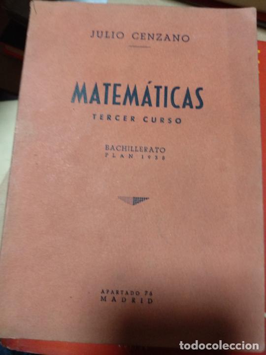 Libros de segunda mano: MATEMATICAS TERCER CURSO - JULIO CENZANO - Foto 1