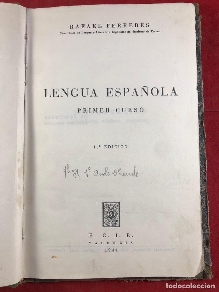 Libros de segunda mano: LENGUA ESPA&Ntilde;OLA PRIMER CURSO - Foto 1