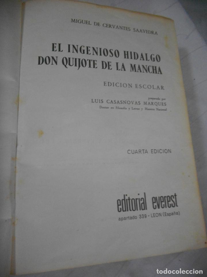 Libros de segunda mano: ANTIGUO LIBRO - EL QUIJOTE - EDICION ESCOLAR - Foto 2