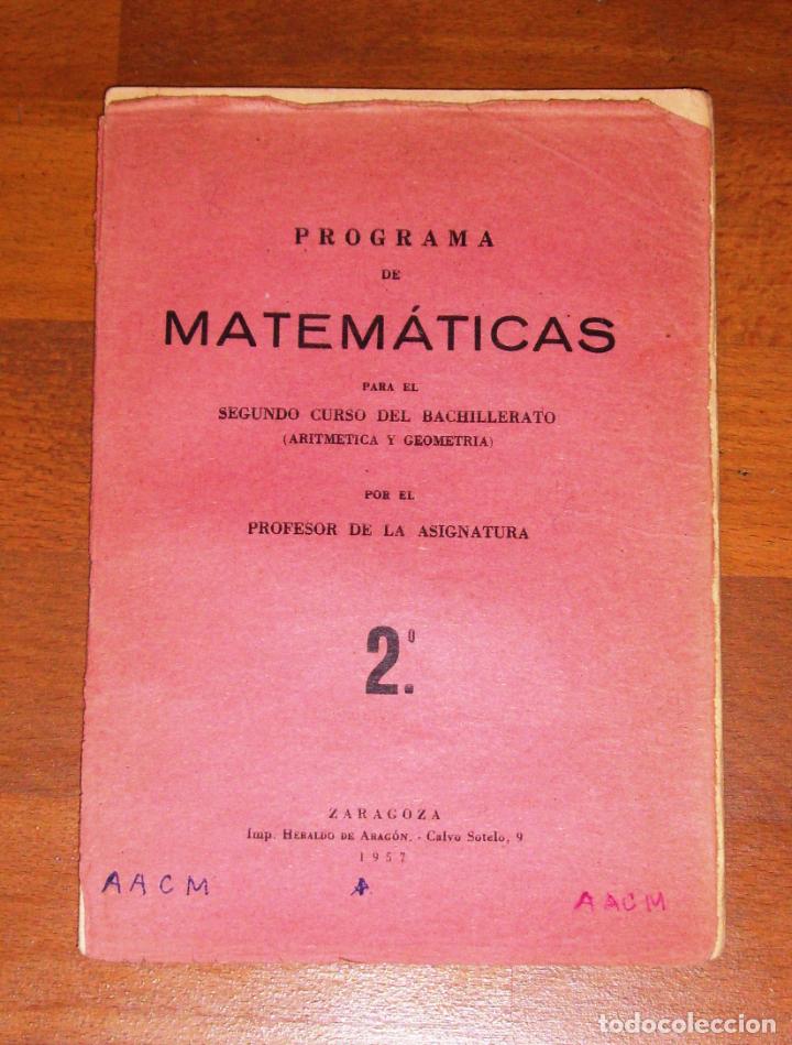 Libros de segunda mano: BARATECH MONTES, Benigno. Matem&aacute;ticas. Segundo Curso de Bachillerato + Programa - Foto 2
