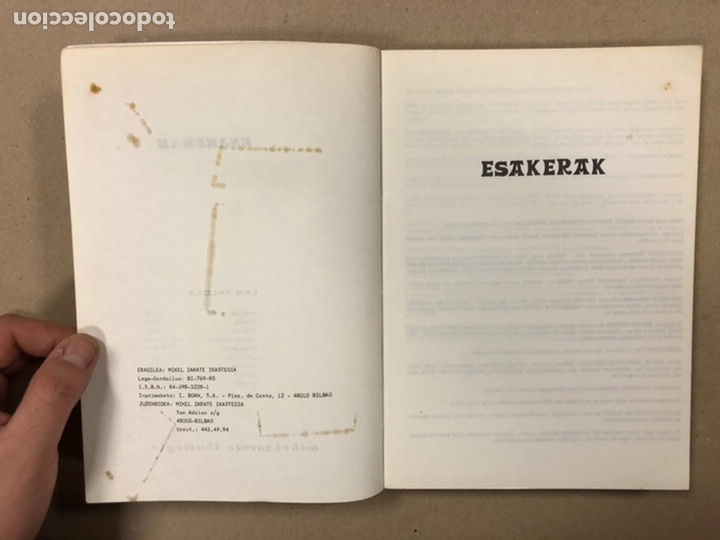 Libros de segunda mano: ESAKERAK. MIKEL ZARATE. (1985). EUSKERAZ. - Foto 3