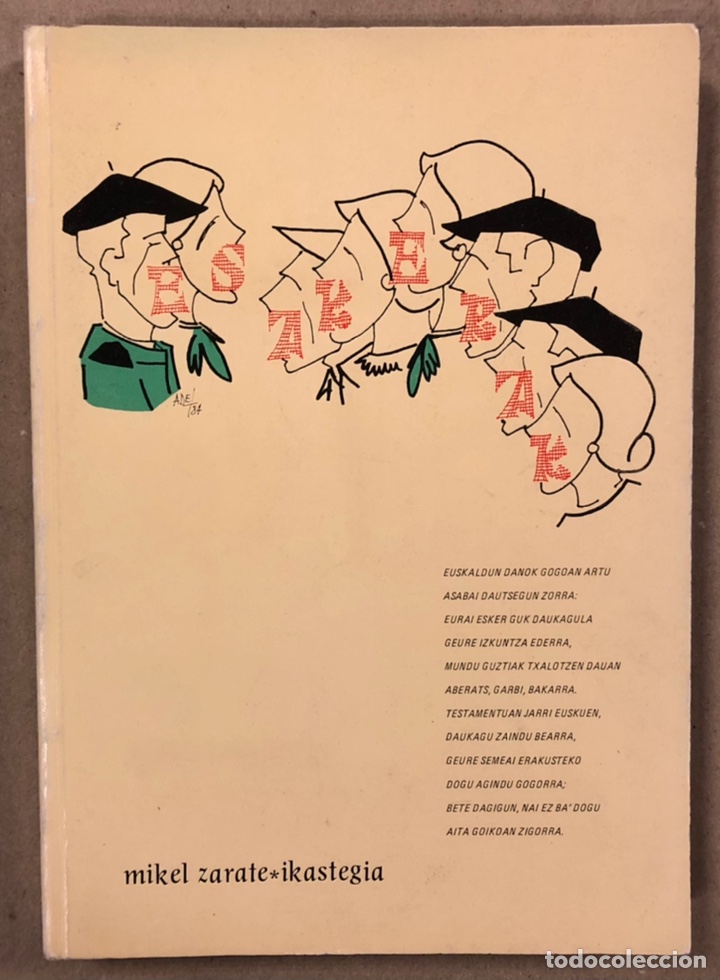 Libros de segunda mano: ESAKERAK. MIKEL ZARATE. (1985). EUSKERAZ. - Foto 1