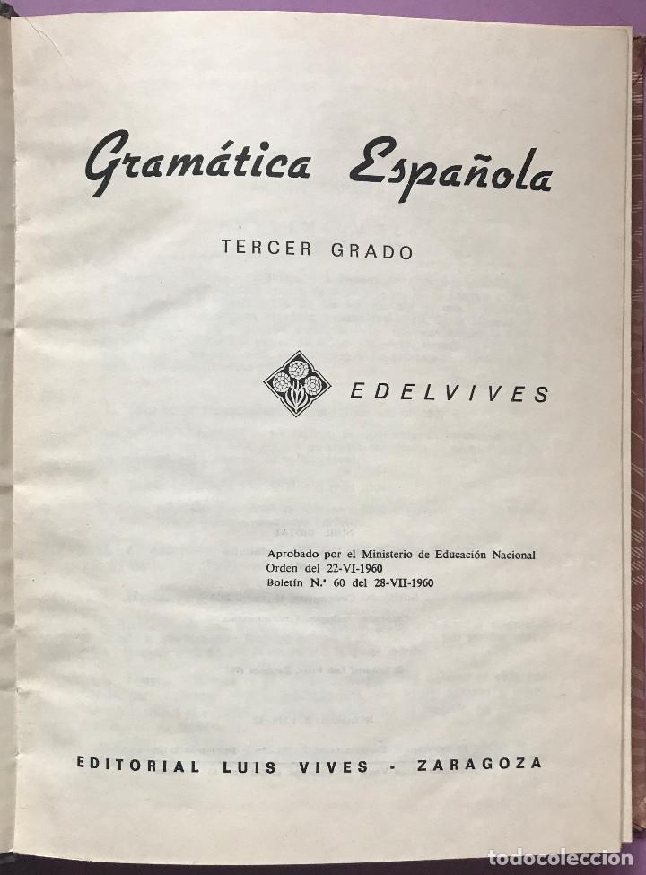 Libros de segunda mano: Gramatica tercer grado. Ed. Luis Vives. 1962 - Foto 2
