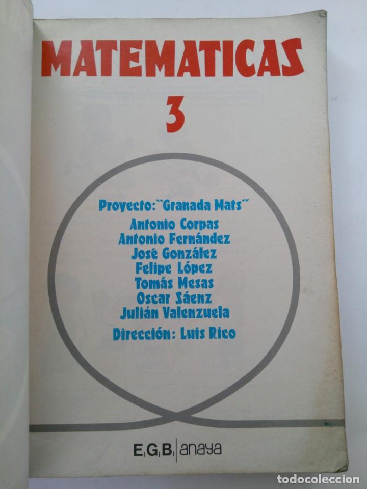 Libros de segunda mano: MATEM&Aacute;TICAS 3 EGB - ANAYA - Foto 2
