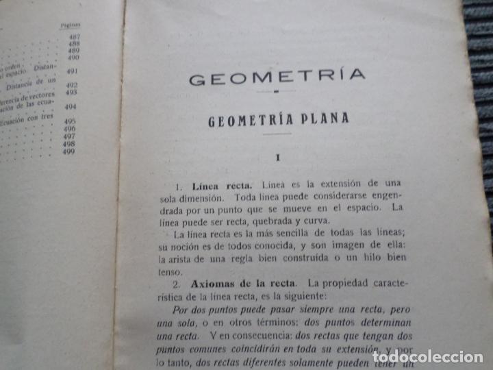 Libros de segunda mano: LIBRO GEOMETRIA PLANA Y DEL ESPACIO 1931 - Foto 9