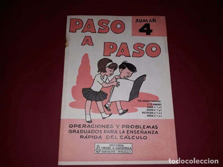 Libros de segunda mano: Cuaderno Paso a Paso Sumar 4 Editorial Salvatella 1970 - Foto 2