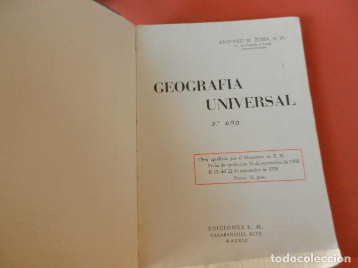 Libros de segunda mano: GEOGRAF&Iacute;A UNIVERSAL - 2&ordm; CURSO - EDICIONES SM - 1960. - Foto 4