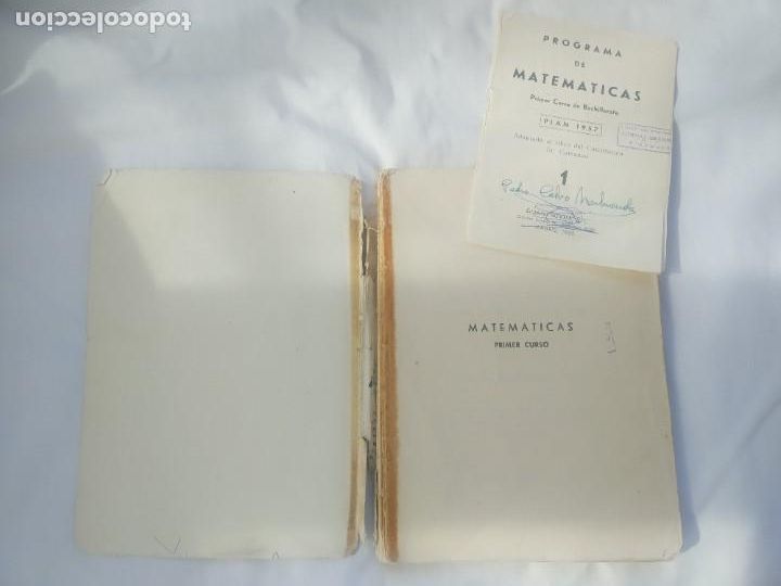 Libros de segunda mano: LIBRO Y PROGRAMA MATEM&Aacute;TICAS 1 CURSO BACHILLERATO - EDITORIAL SUMMA - 1961 - *R - Foto 3