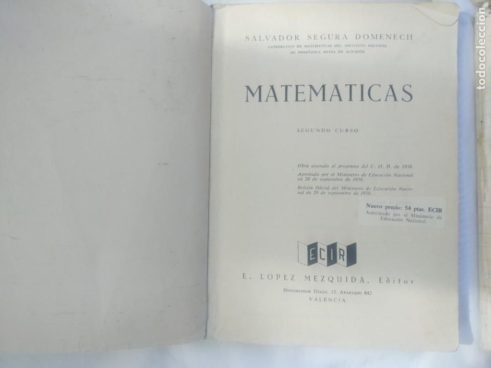 Libros de segunda mano: LIBROS MATEM&Aacute;TICAS 1 - 2 - 3 Y 4 CON PROGRAMA - ECIR - *R - Foto 5