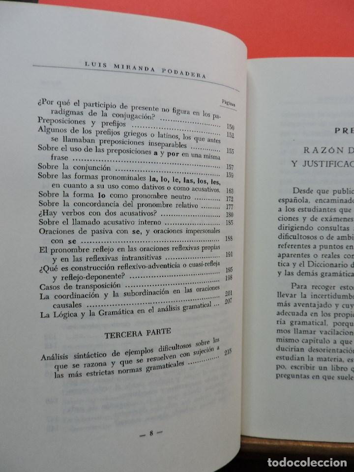 Libros de segunda mano: Cuestiones gramaticales. MIRANDA PODADERA, Luis. 8&ordf; Ed. Editorial Hernando 1987 - Foto 4