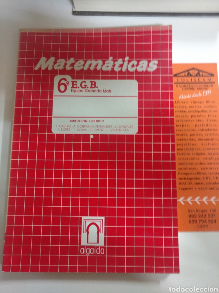 Libros de segunda mano: MATEM&Aacute;TICAS 6 E.G.B. . EQUIPO GRANADA MATS . ALGAIDA 1985 - Foto 1