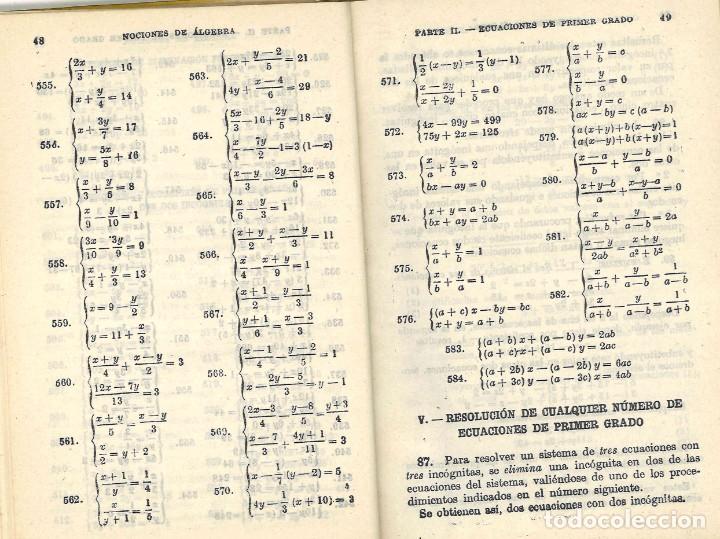Libros de segunda mano: Nociones de &aacute;lgebra y trigonometr&iacute;a. Bru&ntilde;o. 1958 - Foto 3