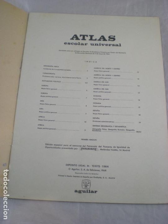 Libros de segunda mano: Atlas Escolar Universal. Aguilar. 1964 - Foto 4
