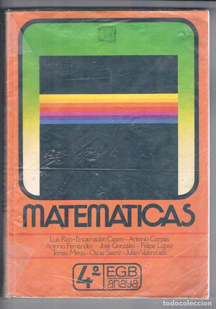 Libros de segunda mano: Libro de texto Matematicas 4&ordm; egb anaya 1982 **- - Foto 1