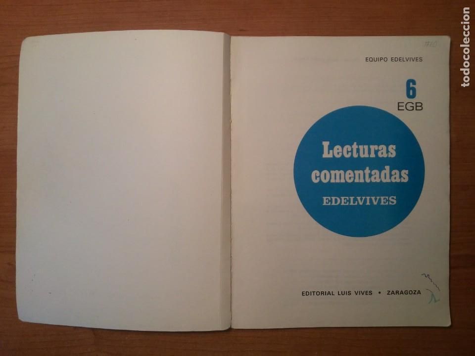 Libros de segunda mano: Lecturas comentadas Edelvives 6 EGB 1986 - Foto 6