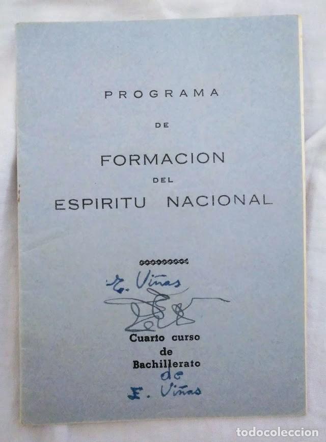Libros de segunda mano: Formaci&oacute;n del esp&iacute;ritu nacional. Programa cuarto curso bachillerato. - Foto 1