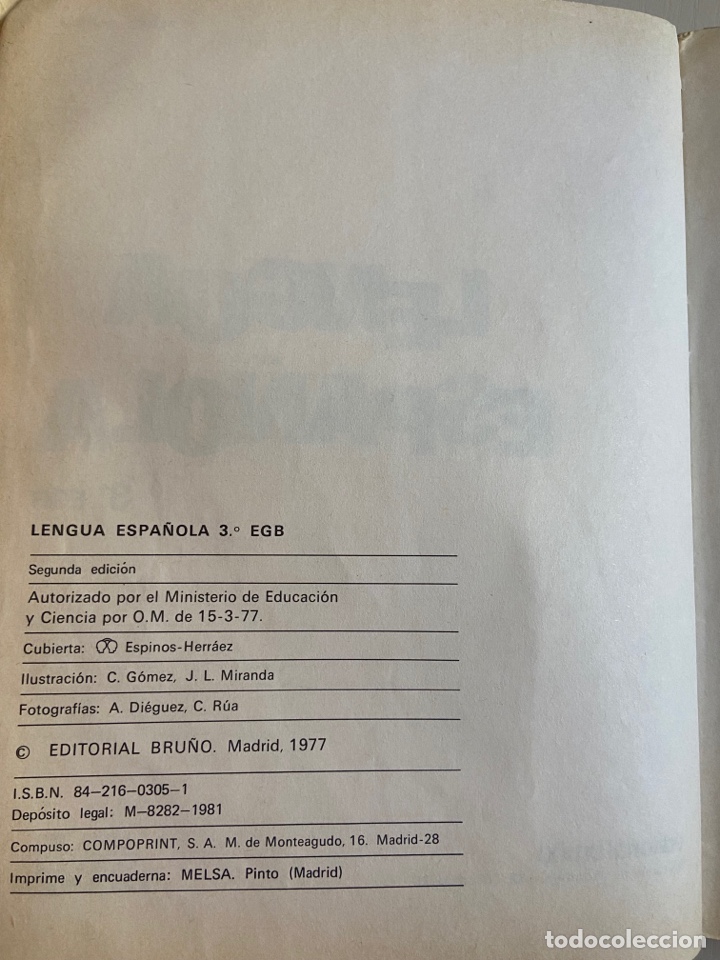 Libros de segunda mano: Lengua Espa&ntilde;ola editorial Bru&ntilde;o 3 EGB - Foto 3