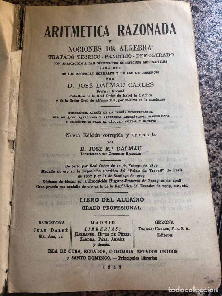 Libros de segunda mano: Aritm&eacute;tica Razonada y nociones de &aacute;lgebra - Foto 4