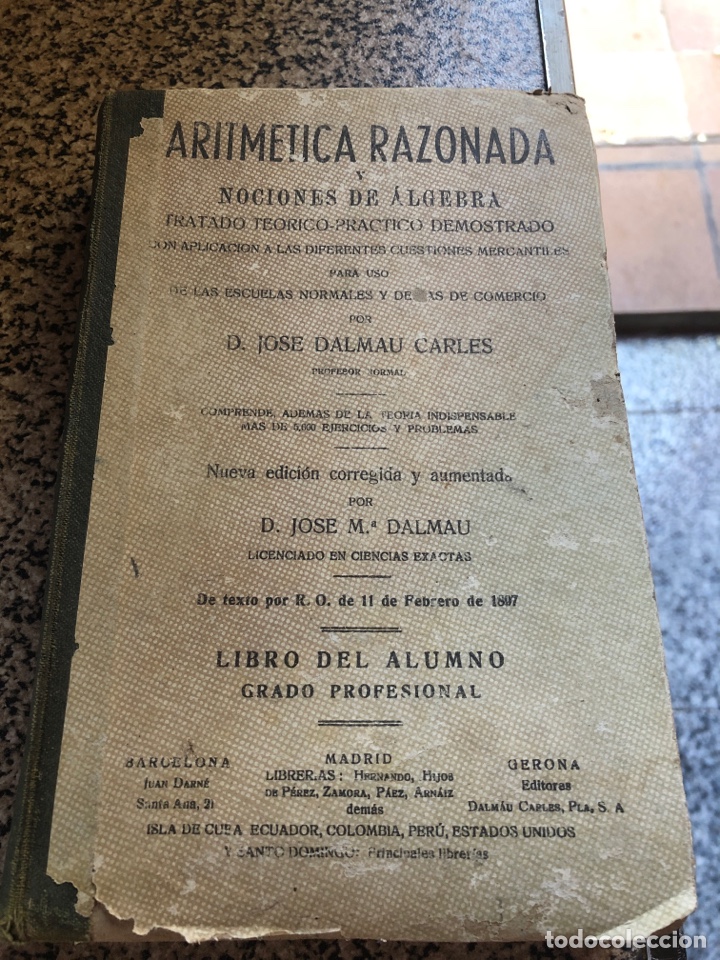 Libros de segunda mano: Aritm&eacute;tica Razonada y nociones de &aacute;lgebra - Foto 1
