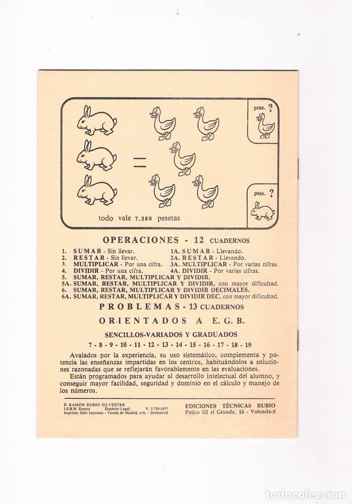 Libros de segunda mano: Cuaderno problemas rubio numero 5 A 1977 sin usar ** - Foto 2