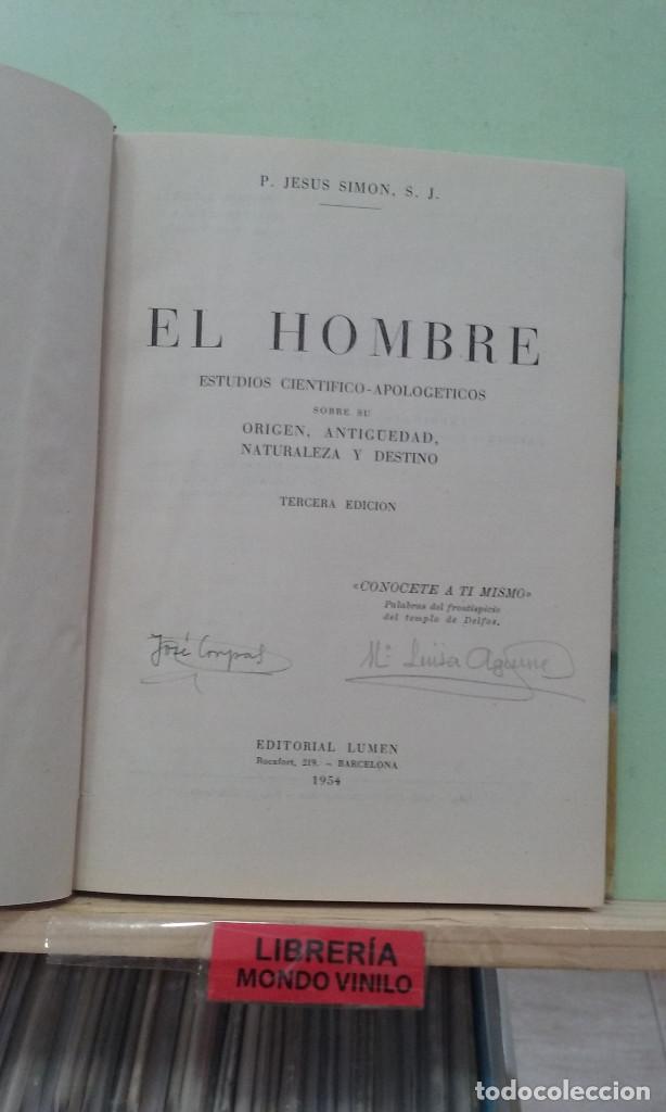 Libros de segunda mano: El hombre. Jes&uacute;s Sim&oacute;n - Foto 2