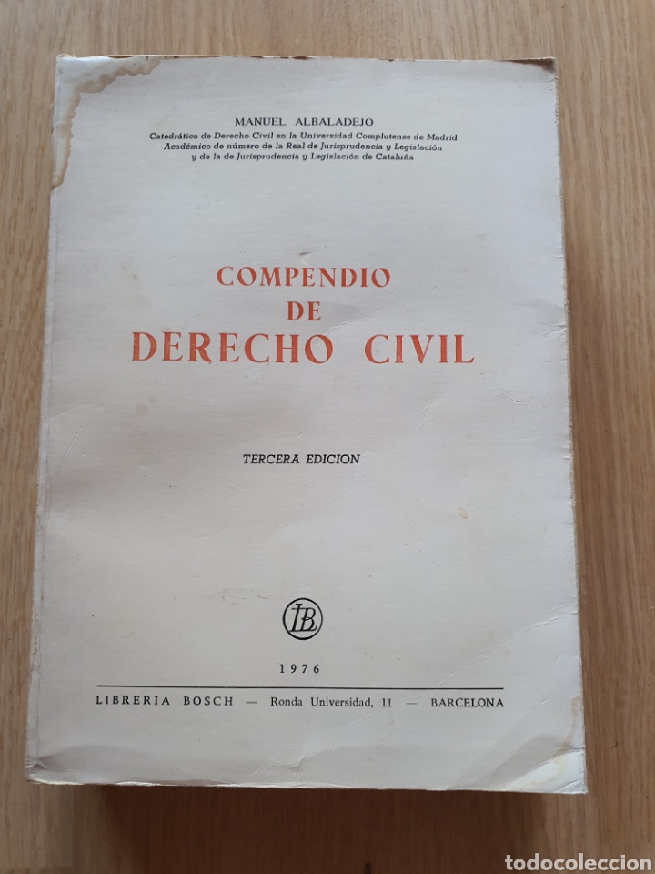 Libros de segunda mano: Compendio de Derecho Civil. Manuel Albadalejo - Foto 1