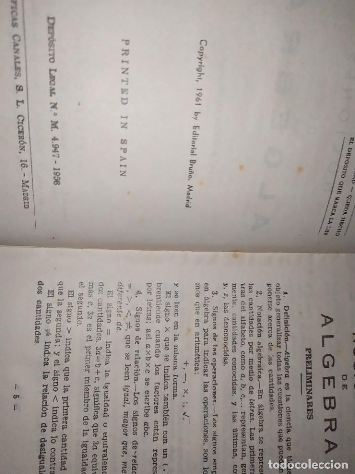 Libros de segunda mano: NOCIONES DE ALGEBRA Y TRIGONOMETR&Iacute;A BRU&Ntilde;O 1958 - Foto 15