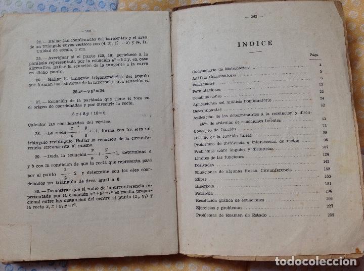 Libros de segunda mano: Matem&aacute;ticas. Sexto de Bachillerato. 1945. Benigno Baratech - Foto 2