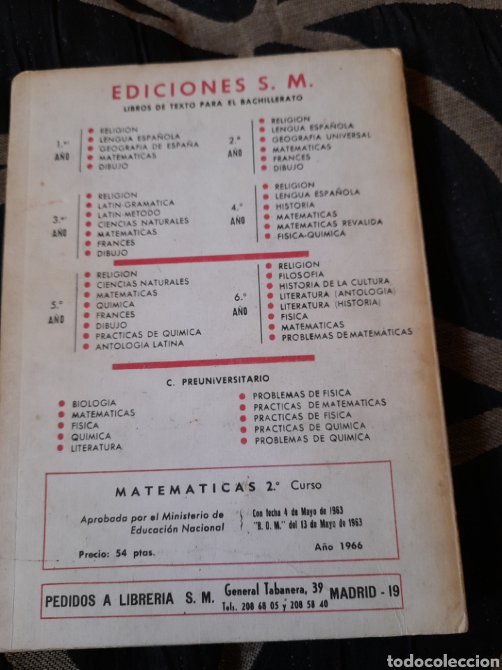 Libros de segunda mano: Matem&aacute;ticas 2, aritm&eacute;tica y geometr&iacute;a de SM de 1966 - Foto 4