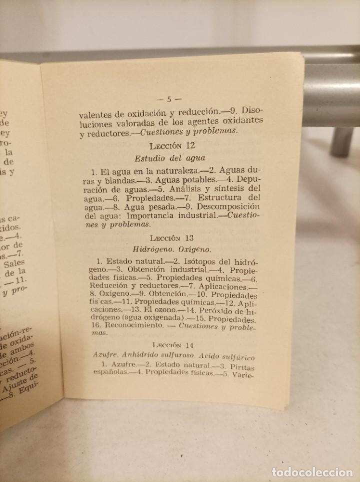 Libros de segunda mano: Programa de qu&iacute;mica. Quinto curso de bachillerato. 1957 - Foto 4