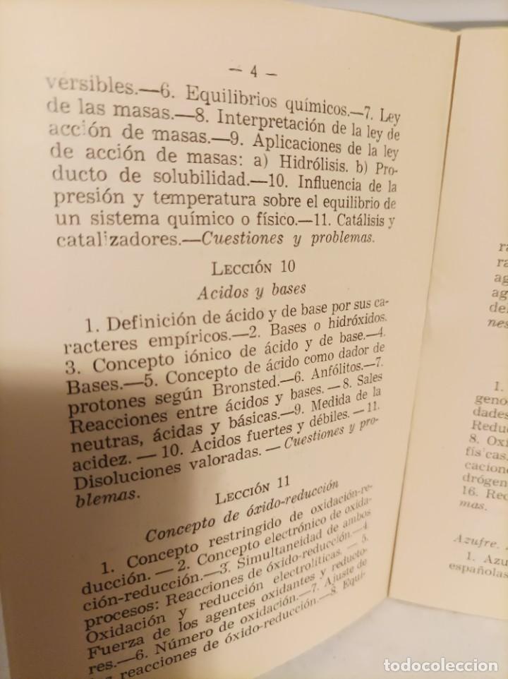 Libros de segunda mano: Programa de qu&iacute;mica. Quinto curso de bachillerato. 1957 - Foto 5