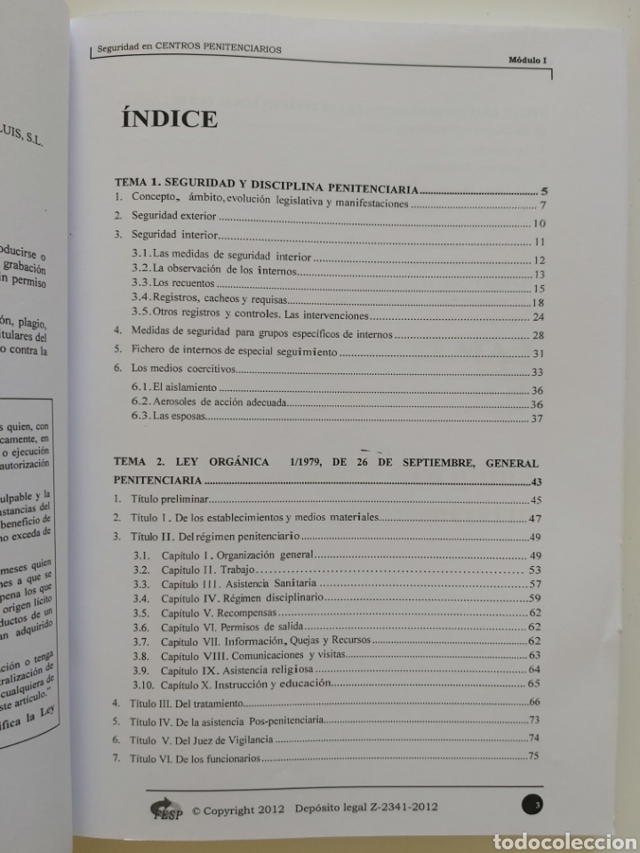 Libros de segunda mano: Libro Seguridad en Centros Penitenciarios. M&oacute;dulo 1. 1&deg; Edici&oacute;n. 2012 - Foto 4